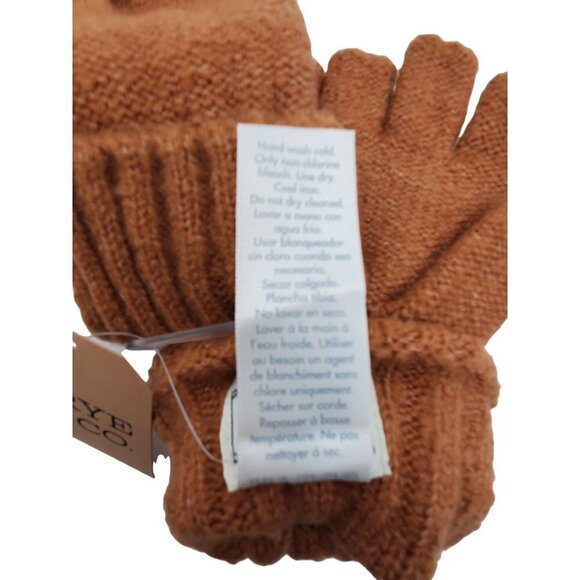 Frye and Co. Pop Top Cable Mittens Bark Brown - Picture 8 of 8